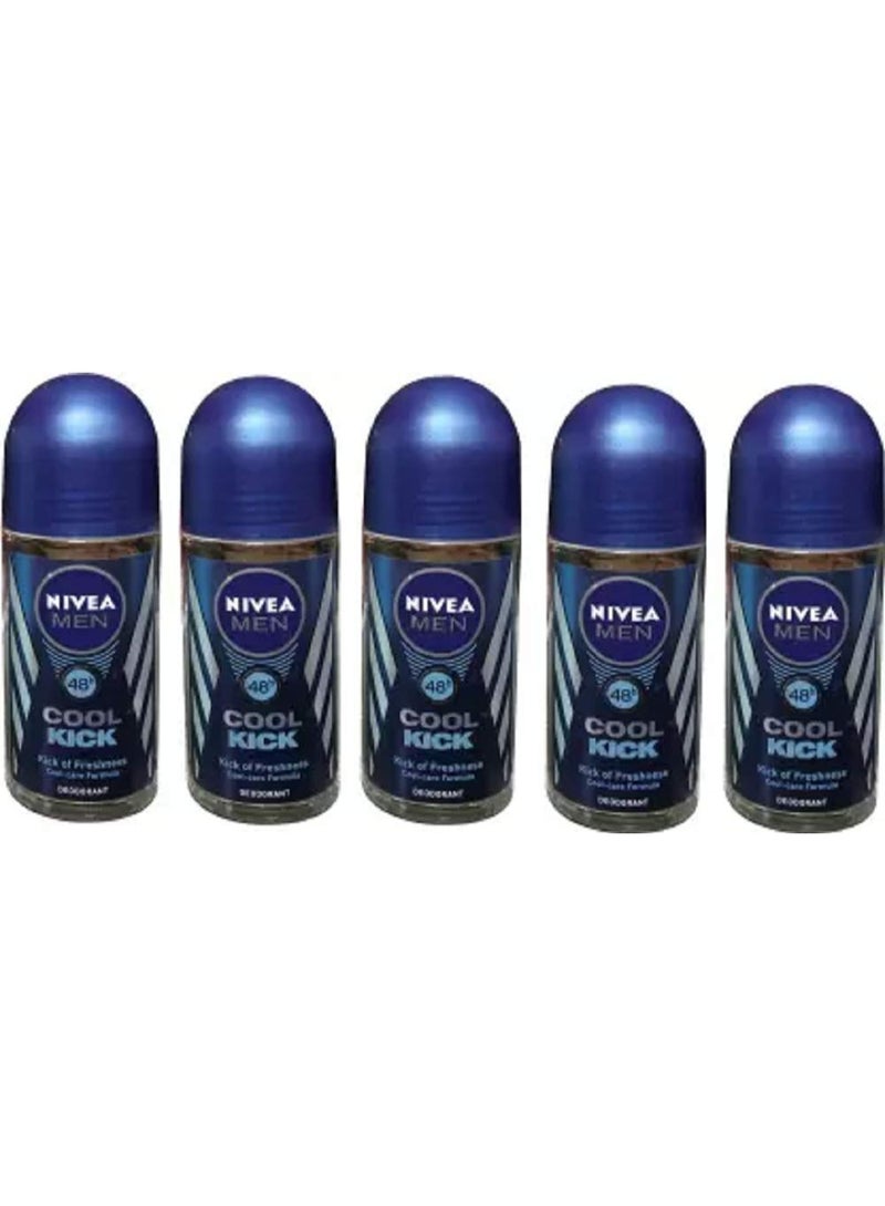 Nivea men COOL KICK  Deodorant Roll-on - For Men (50 ml, Pack of 5) - Image 1
